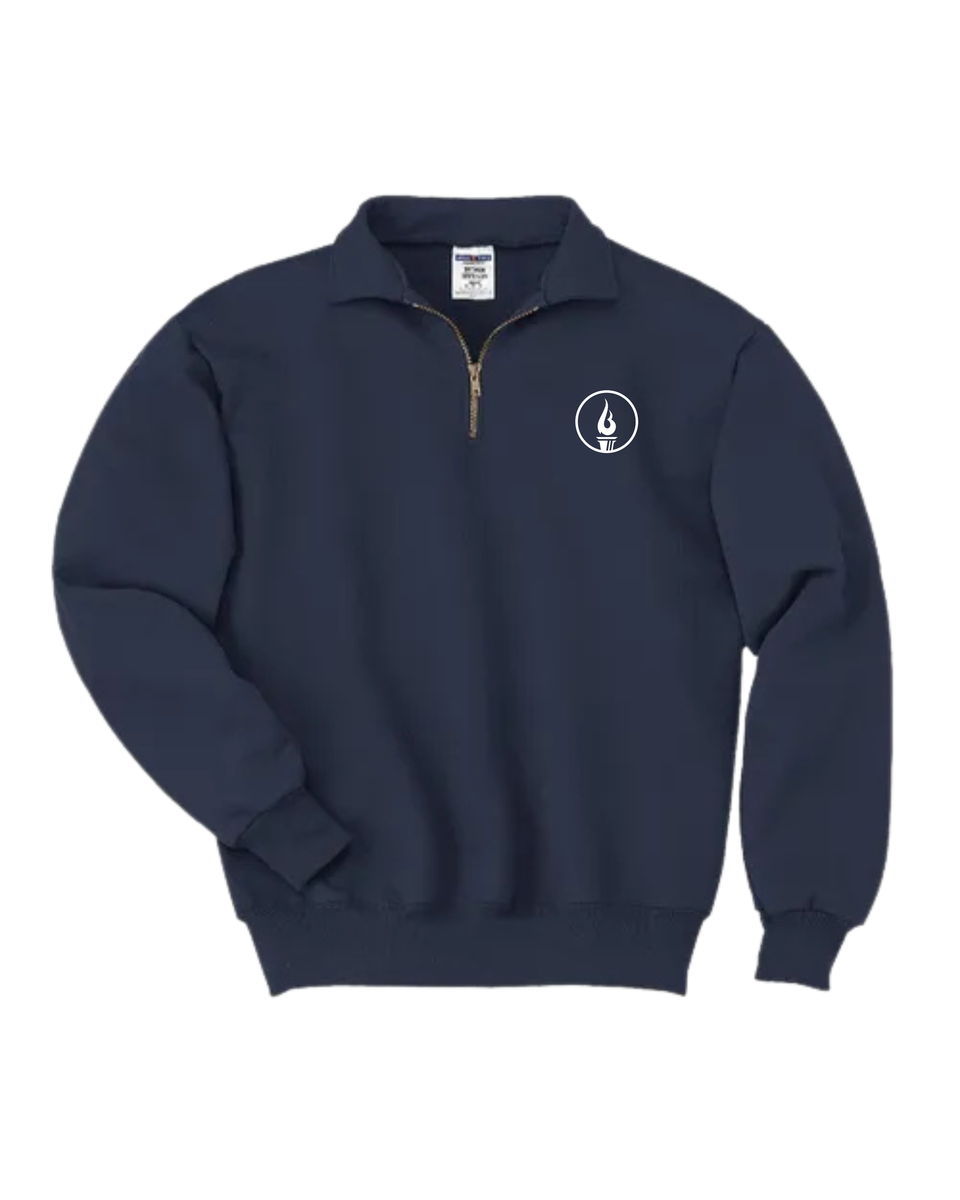 Blue 1/4 Zip - Embroidered
